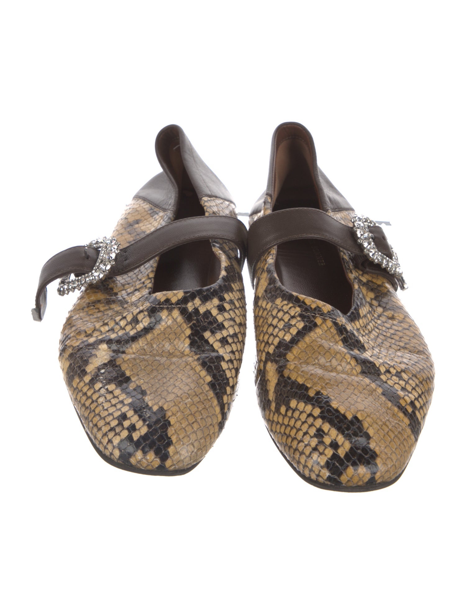 Wales Bonner Snakeskin Animal Print Mary Jane Flats